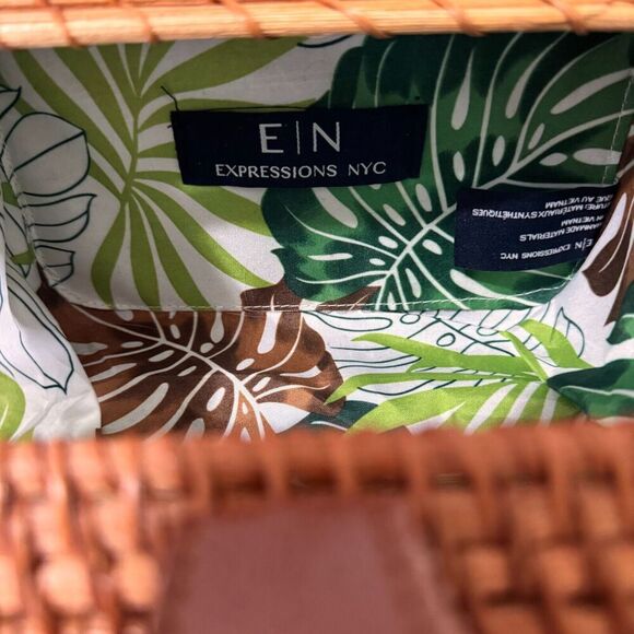 NEW Rattan Woven Crossbody Shoulder Bag Rectangle Snap Close Expressions NYC - Picture 8 of 11